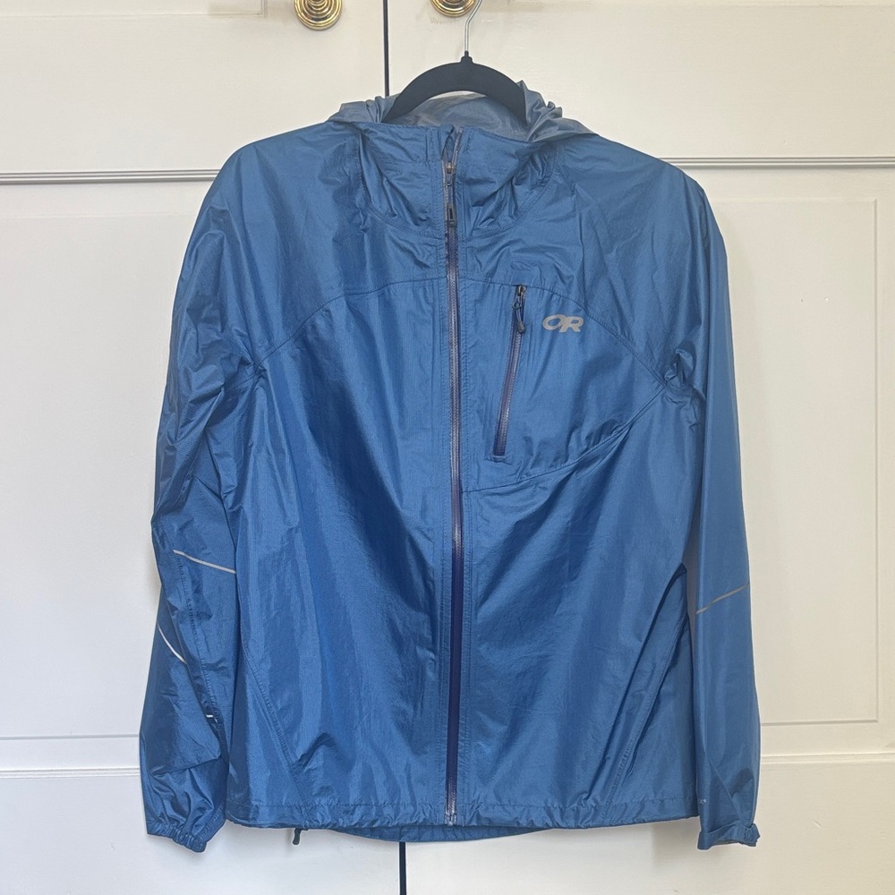 Outdoor Research Deep Blue Packable Hooded Helium Rain Jacket
